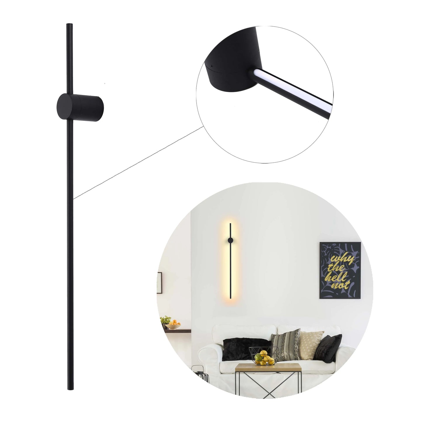 Aplique de Pared Minimalista en Negro o Dorado con LED Integrado