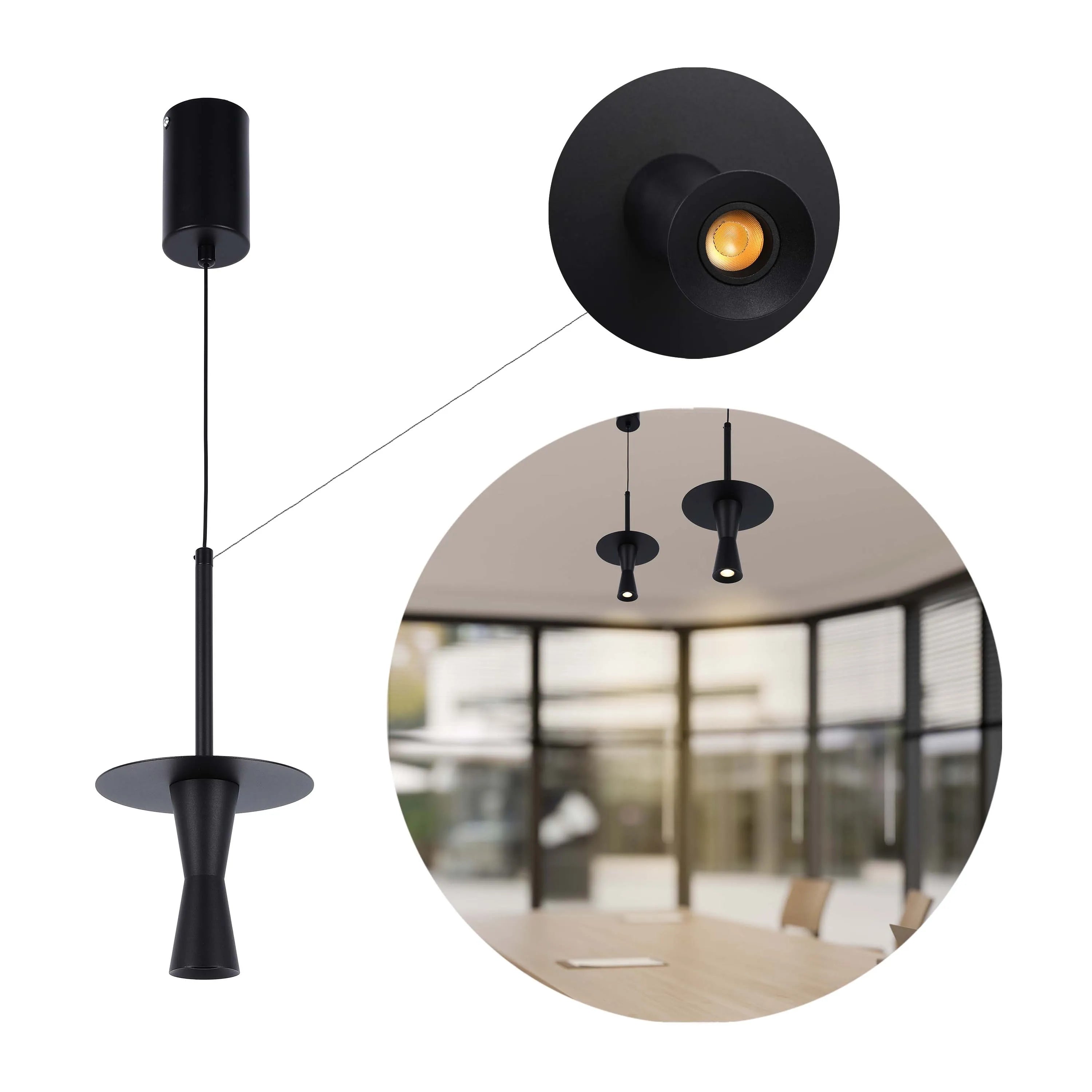 Lámpara colgante minimalista en forma de trompeta - 7W LED, 4000K luz blanco frío, IP20