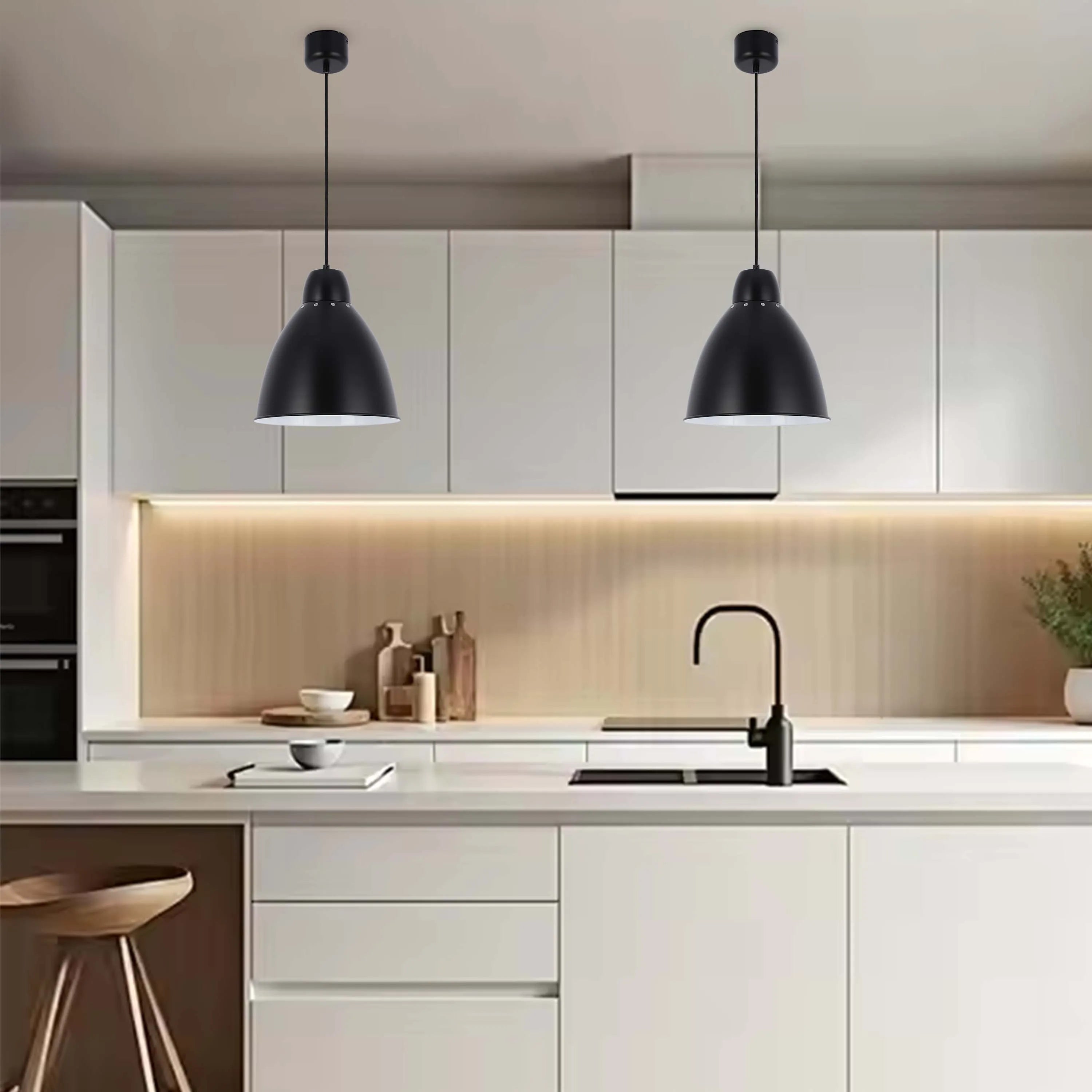 Lámpara colgante moderna tipo campana – Diámetro 300 mm, casquillo E27, cable ajustable
