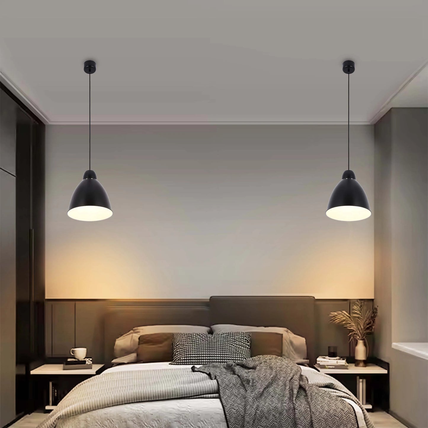 Lámpara colgante moderna tipo campana – Diámetro 300 mm, casquillo E27, cable ajustable