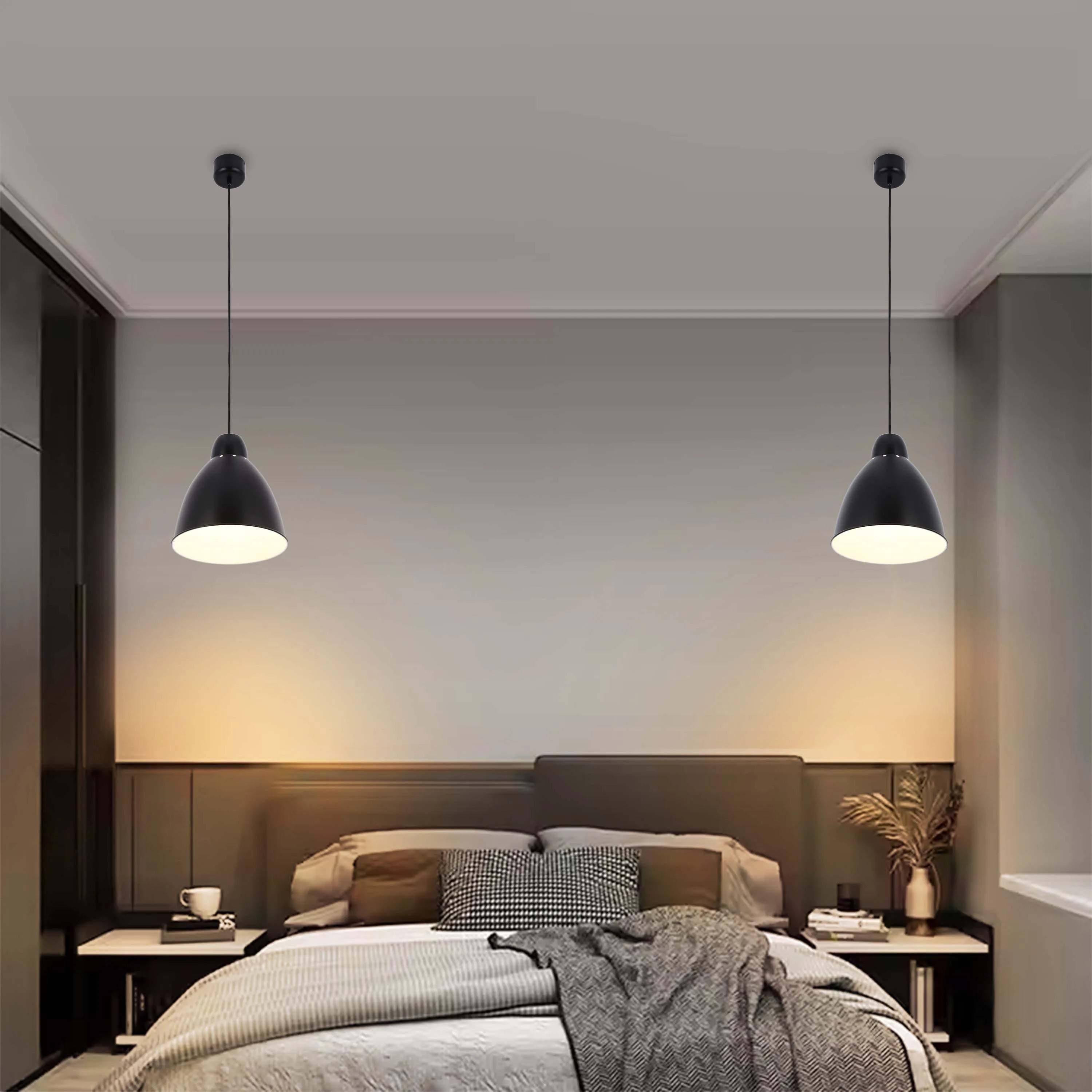 Lámpara colgante moderna tipo campana – Diámetro 300 mm, casquillo E27, cable ajustable