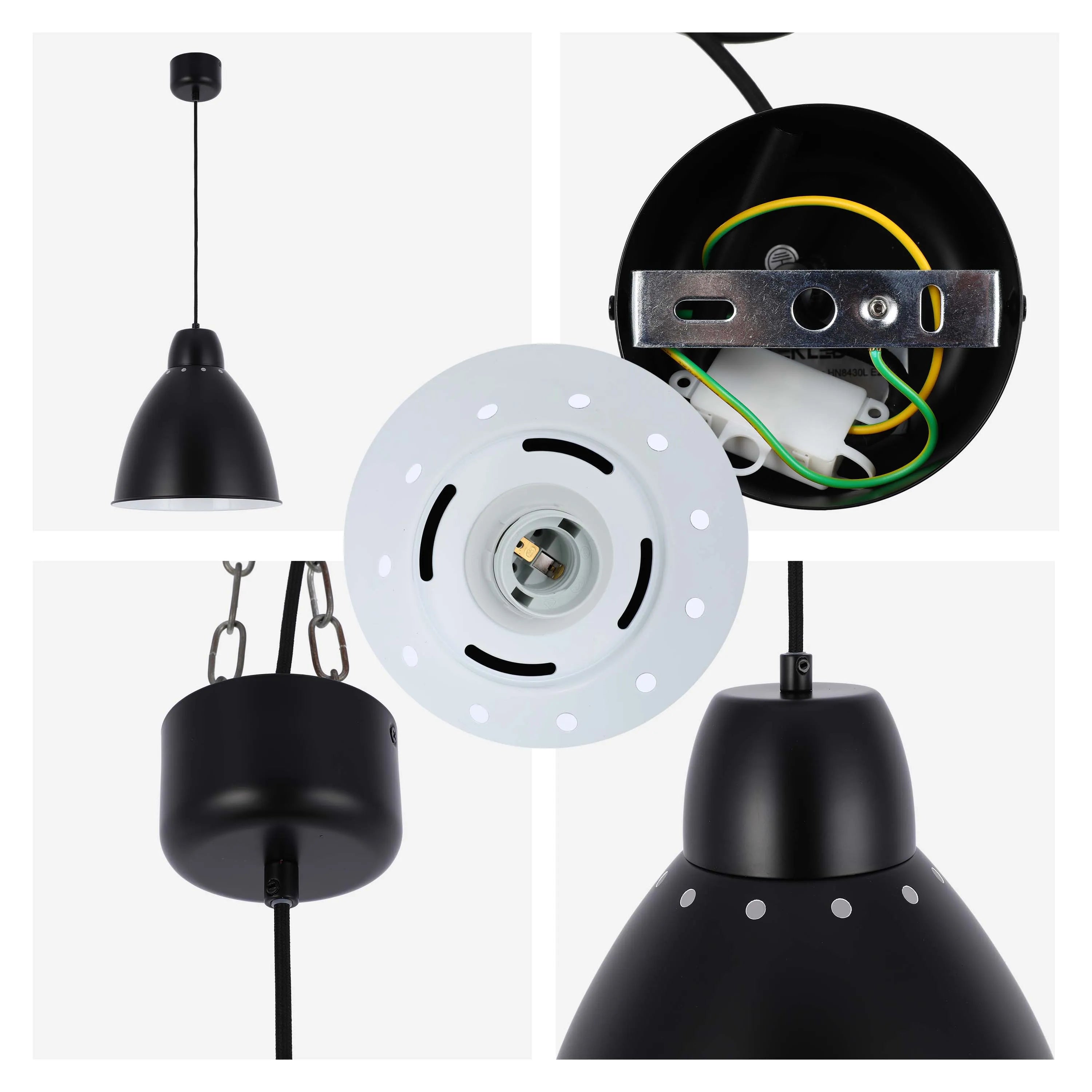 Lámpara colgante moderna tipo campana – Diámetro 300 mm, casquillo E27, cable ajustable