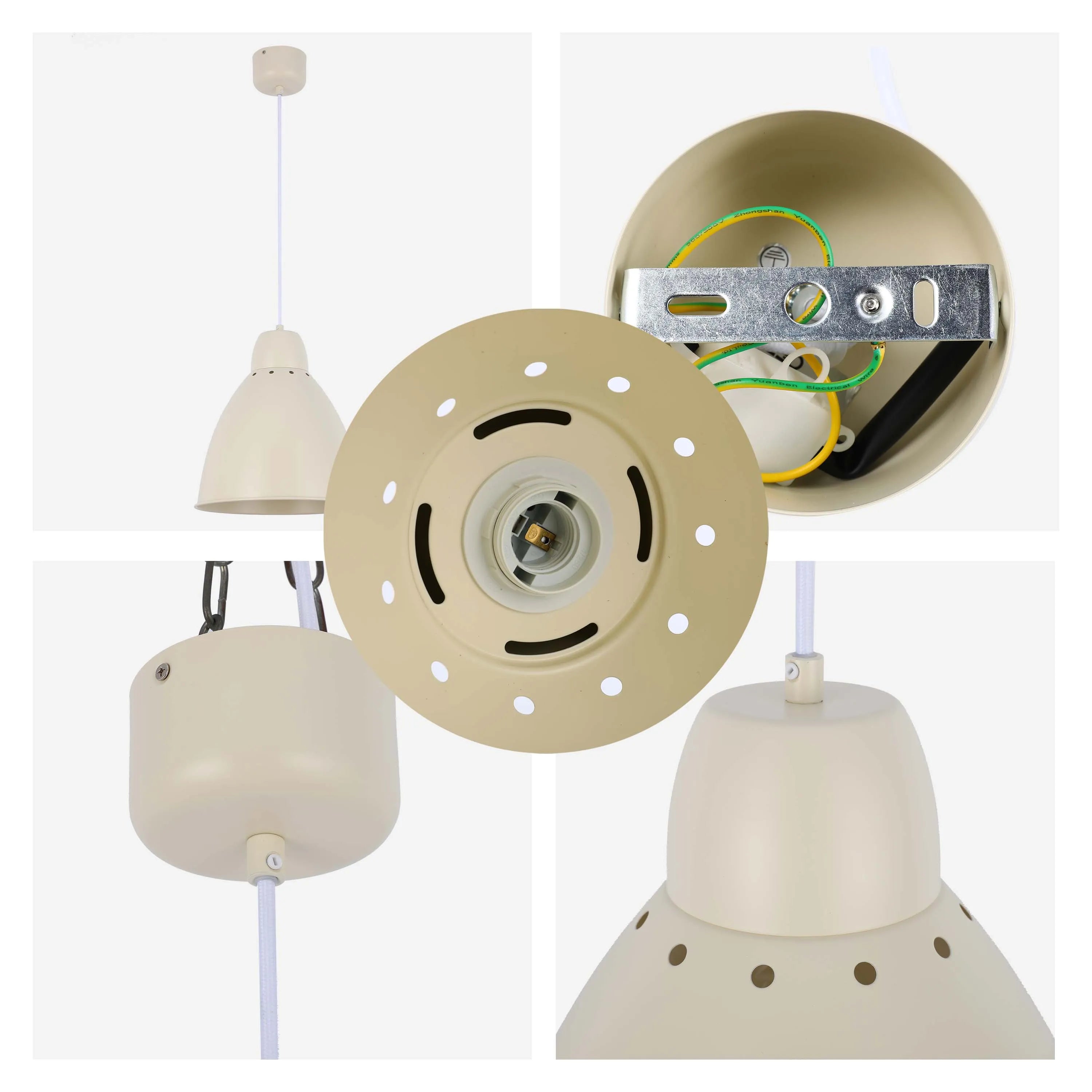 Lámpara colgante moderna tipo campana – Diámetro 300 mm, casquillo E27, cable ajustable