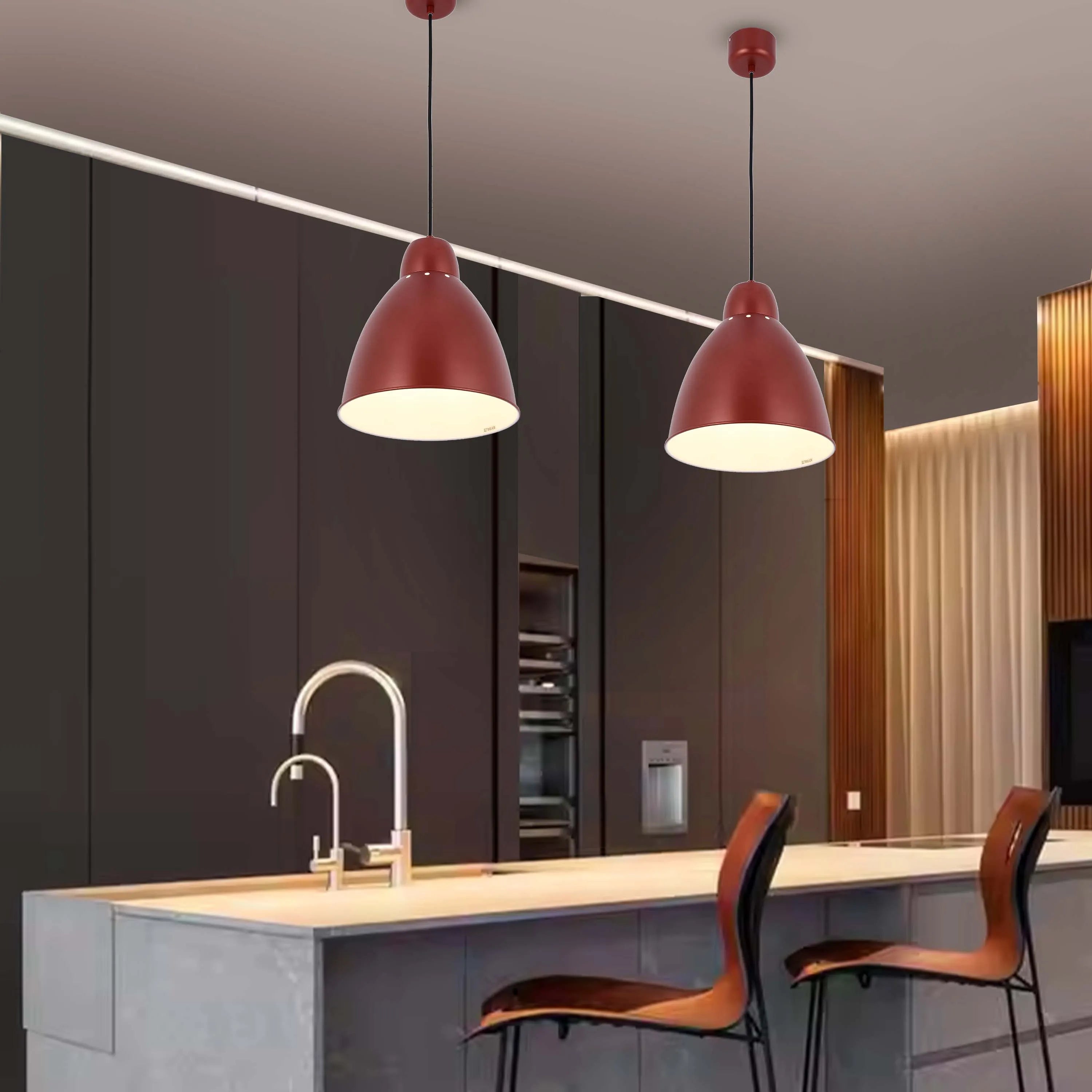 Lámpara colgante moderna tipo campana – Diámetro 300 mm, casquillo E27, cable ajustable