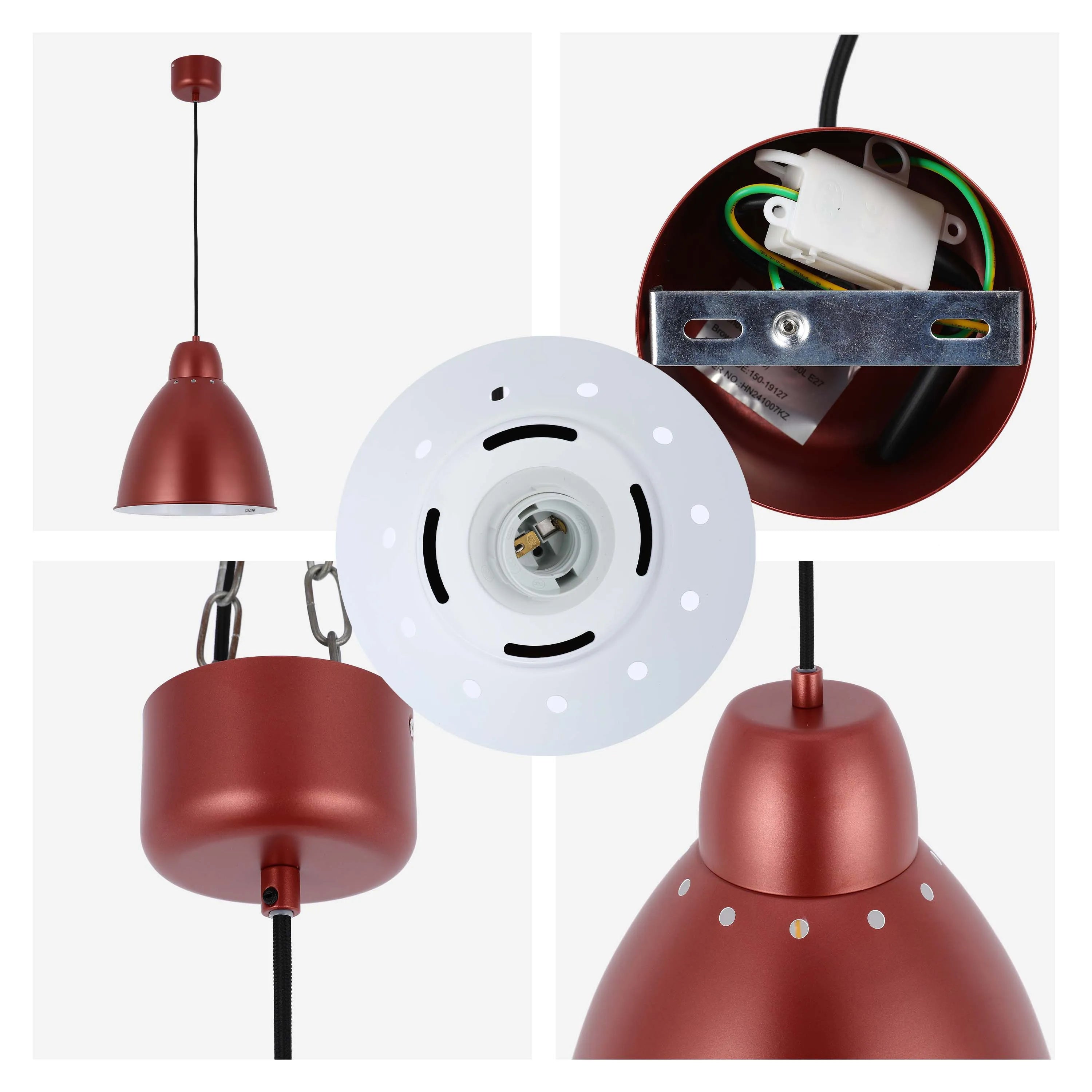 Lámpara colgante moderna tipo campana – Diámetro 300 mm, casquillo E27, cable ajustable