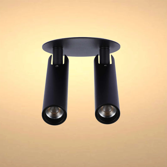 Spotlight moderno en blanco y negro de 2 luces