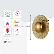 Lámpara de pared LED decorativa redonda - 5W, 3CCT, 270 mm