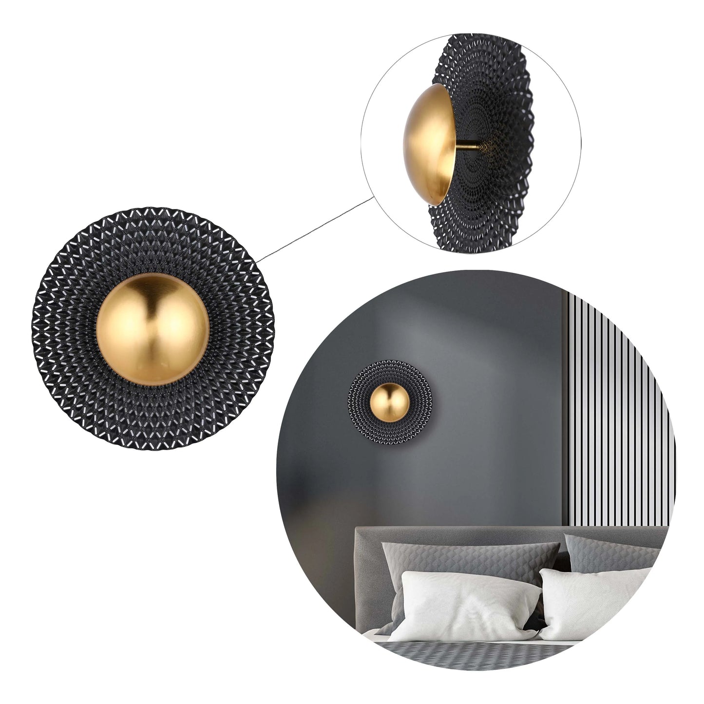 Lámpara de pared LED decorativa redonda - 5W, 3CCT, 270 mm
