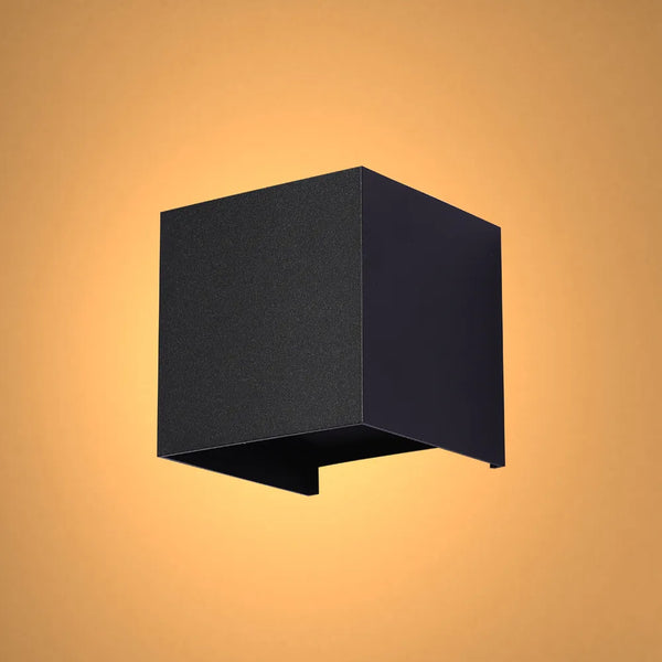 Aplique de Pared Exterior TEKLED Modern Cube Luz de Pared LED, Haz Dual IP54, 2x3W 3000K Blanco Cálido Para Iluminación Exterior e Interior-Título Predeterminado-183-03292