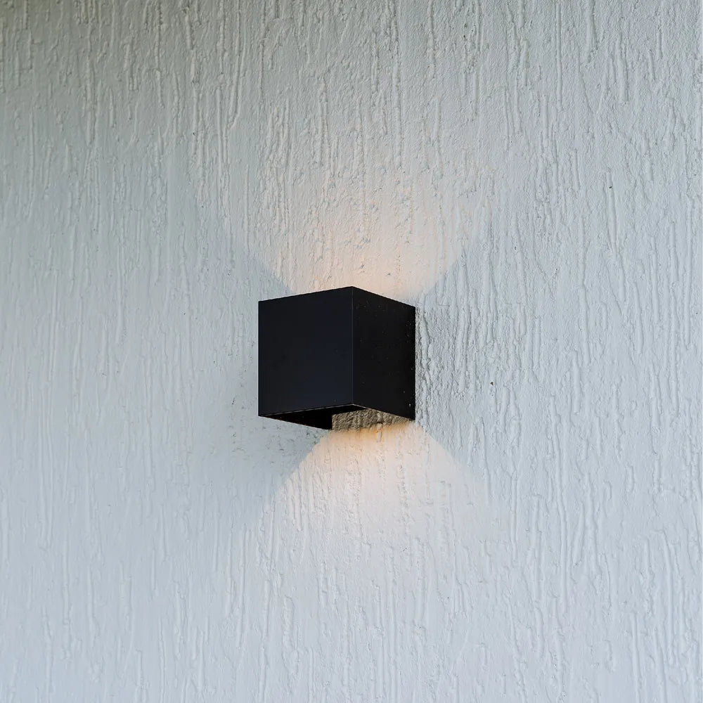 Aplique de Pared Exterior TEKLED Moderno Cubo LED, Haz Dual IP54, 2x3W 3000K Luz Cálida Blanca para Iluminación Exterior e Interior-Título Predeterminado-183-03292