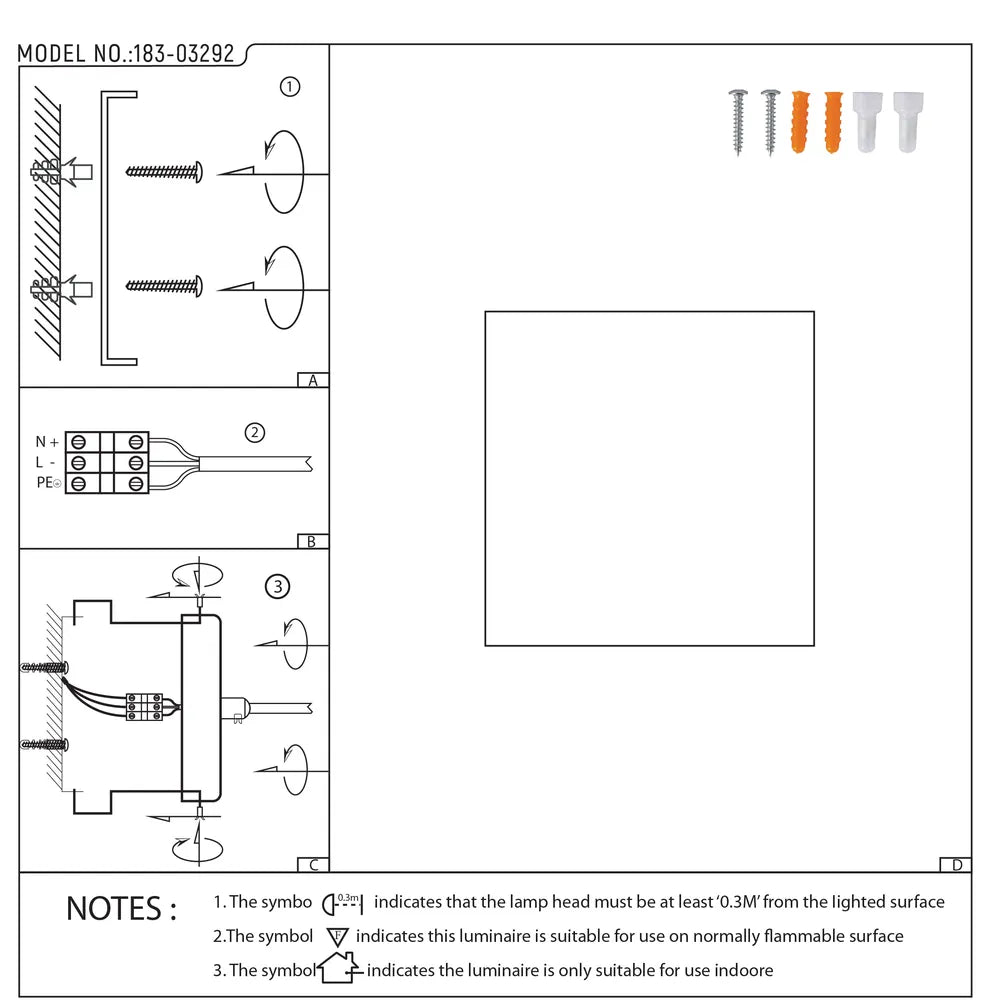 Manual de usuario para Aplique de Pared LED Modern Cube, Doble Haz IP54, 2x3W 3000K Luz Cálida Blanca para Exterior e Interior-183-03292