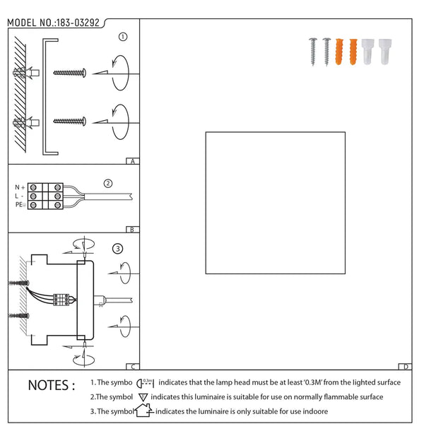 Manual de usuario para Aplique de Pared LED Modern Cube, Doble Haz IP54, 2x3W 3000K Luz Cálida Blanca para Exterior e Interior-183-03292