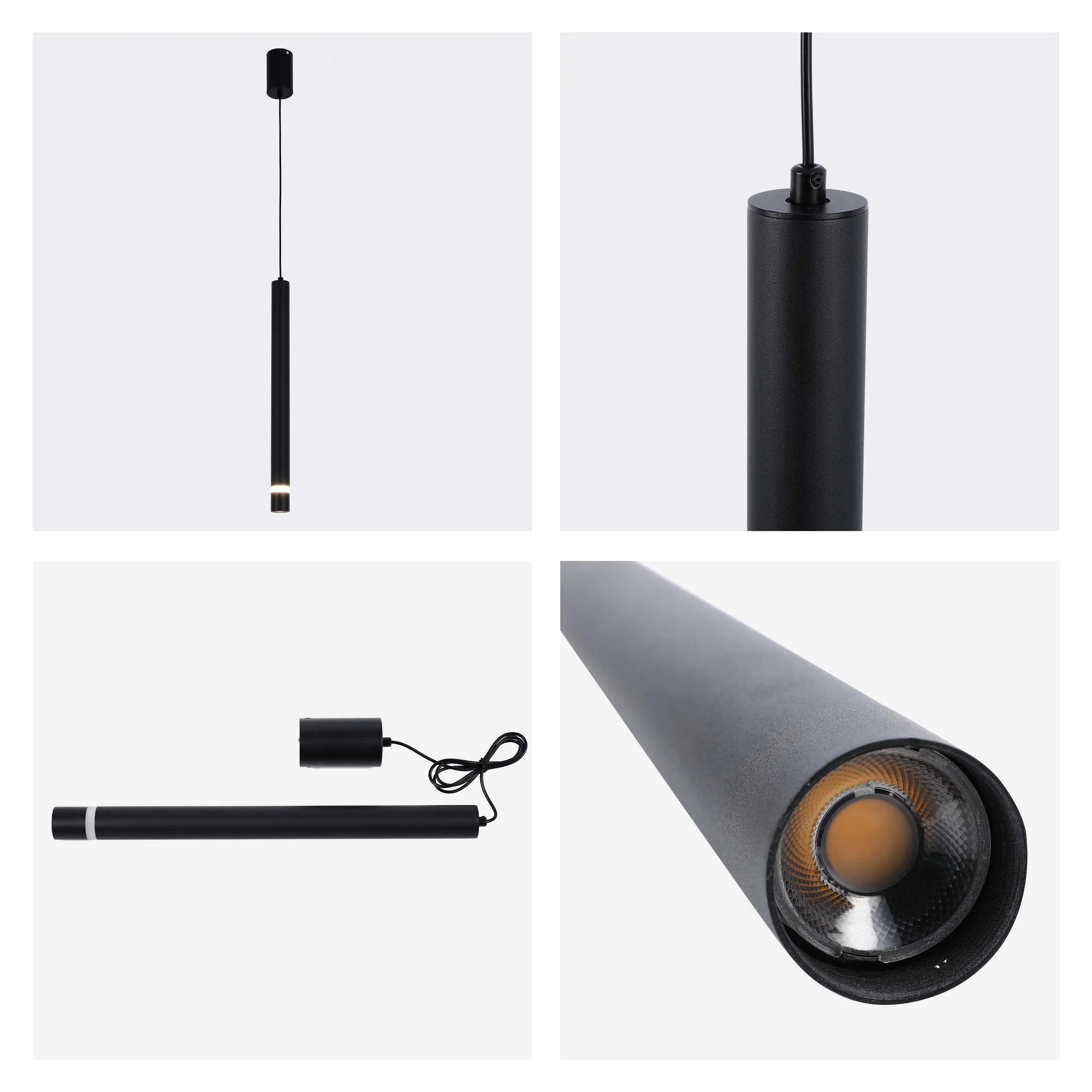 Lámpara colgante LED cilíndrica delgada - 7W, 4000K luz blanca fría, IP20