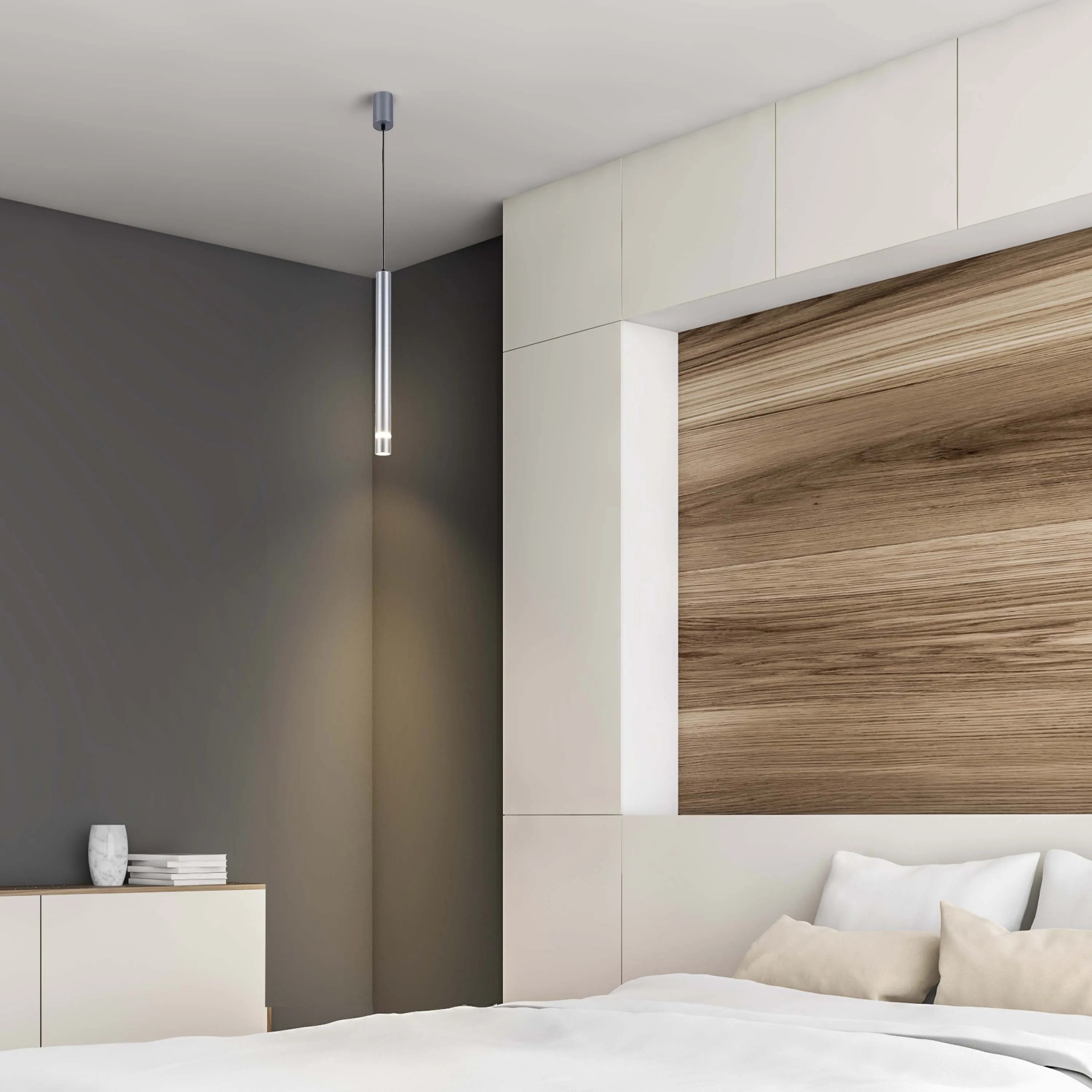 Lámpara colgante LED cilíndrica delgada - 7W, 4000K luz blanca fría, IP20