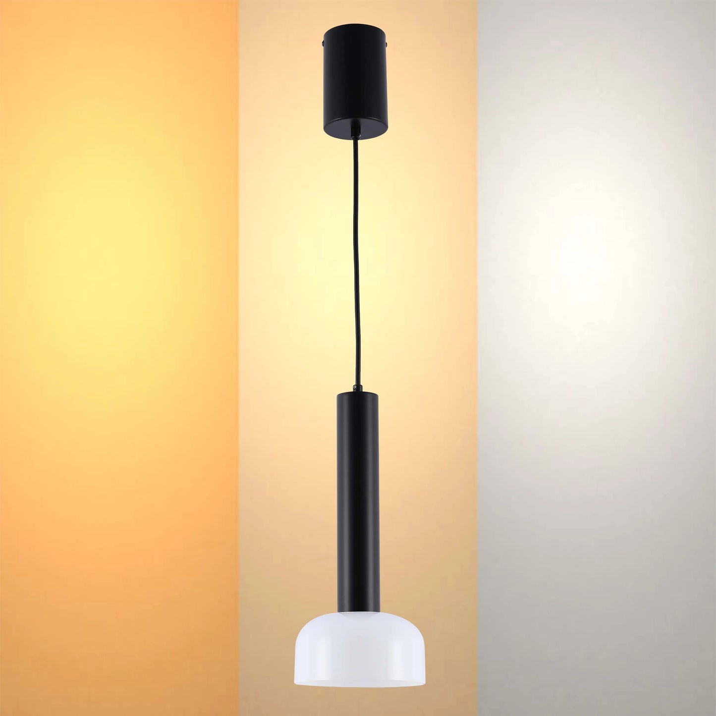 Lámpara colgante LED cilíndrica minimalista - 8W, 3CCT, 340 mm de largo