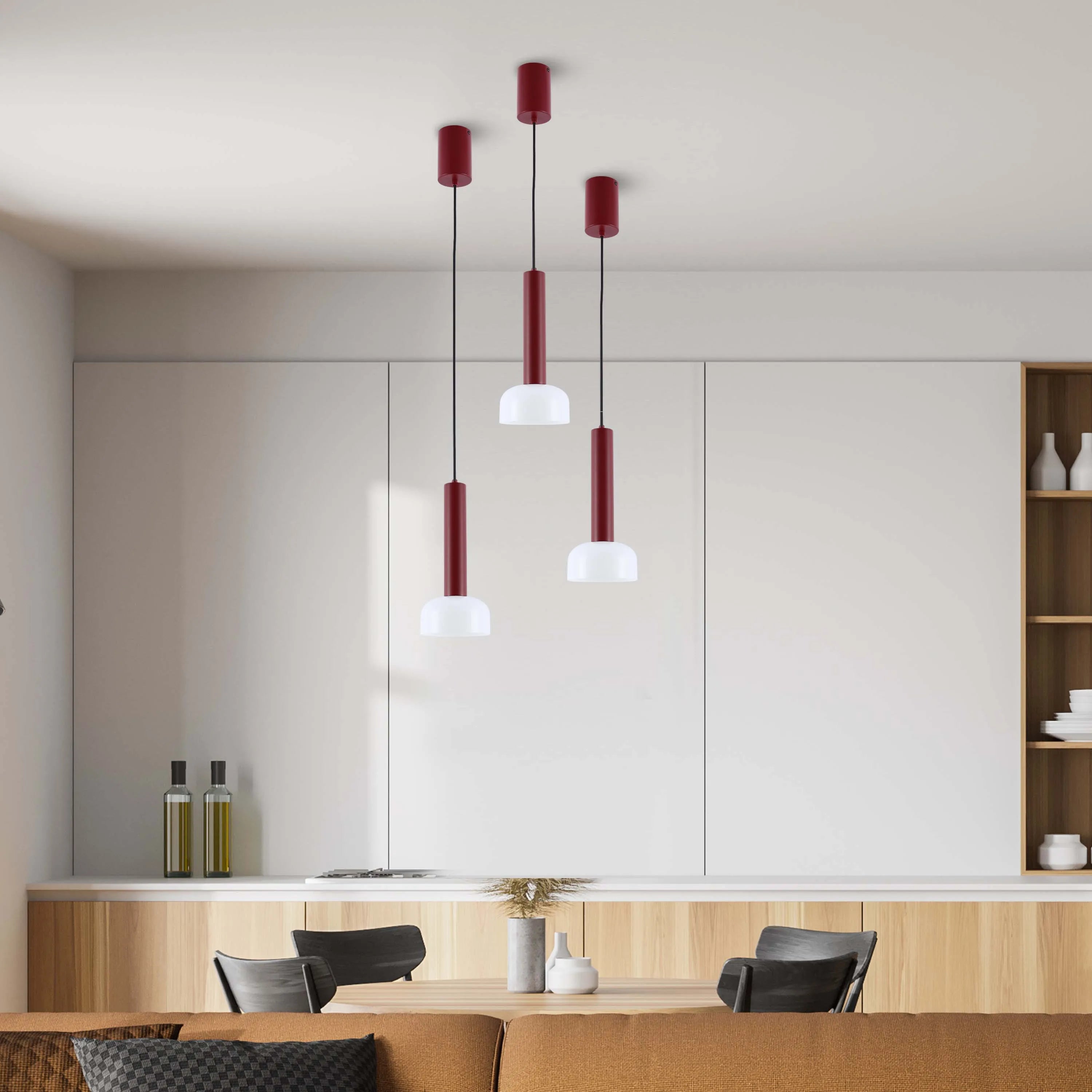 Lámpara colgante LED cilíndrica minimalista - 8W, 3CCT, 340 mm de largo