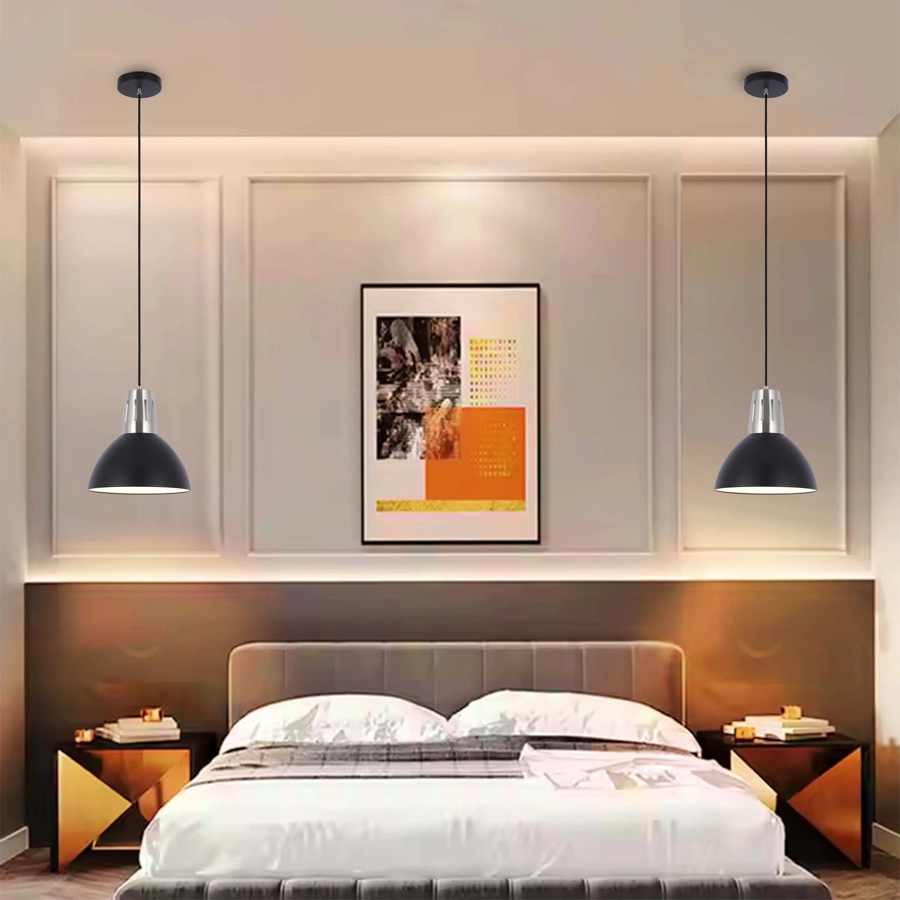 Lámpara colgante moderna tipo cúpula – Casquillo E27, diámetro 280 mm, regulable