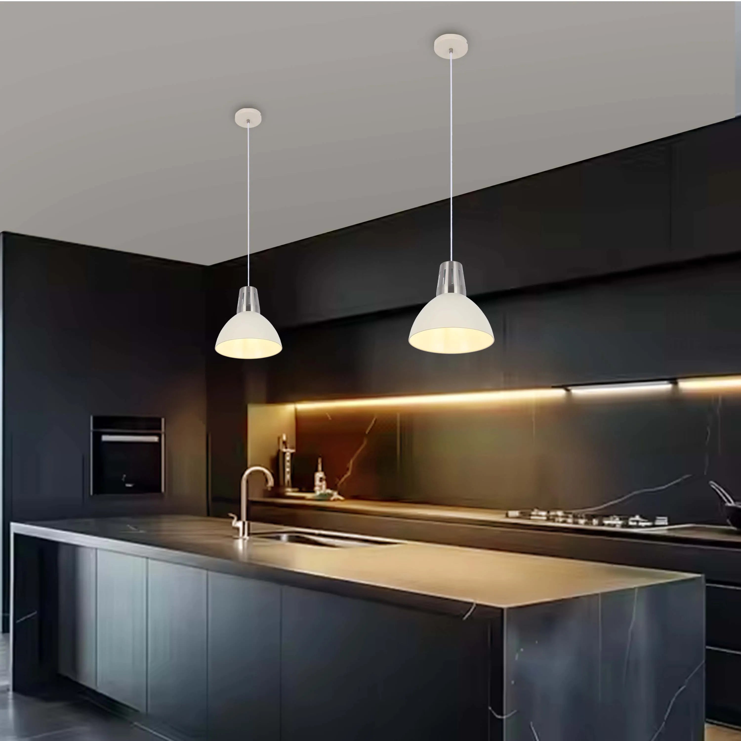 Lámpara colgante moderna tipo cúpula – Casquillo E27, diámetro 280 mm, regulable