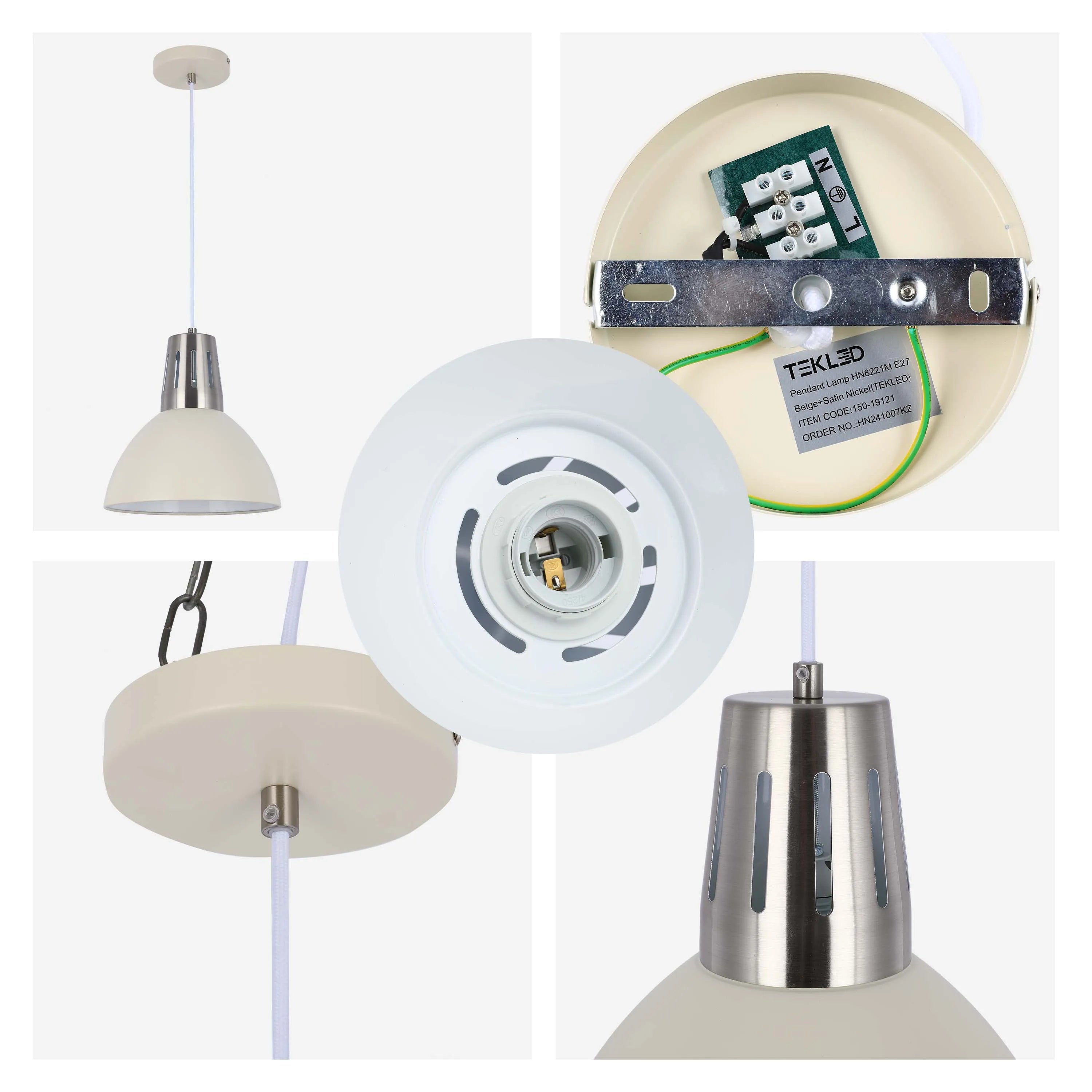 Lámpara colgante moderna tipo cúpula – Casquillo E27, diámetro 280 mm, regulable