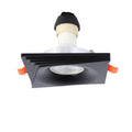 Downlight cuadrado empotrado GU10 - 94 mm, regulable, marco de aluminio