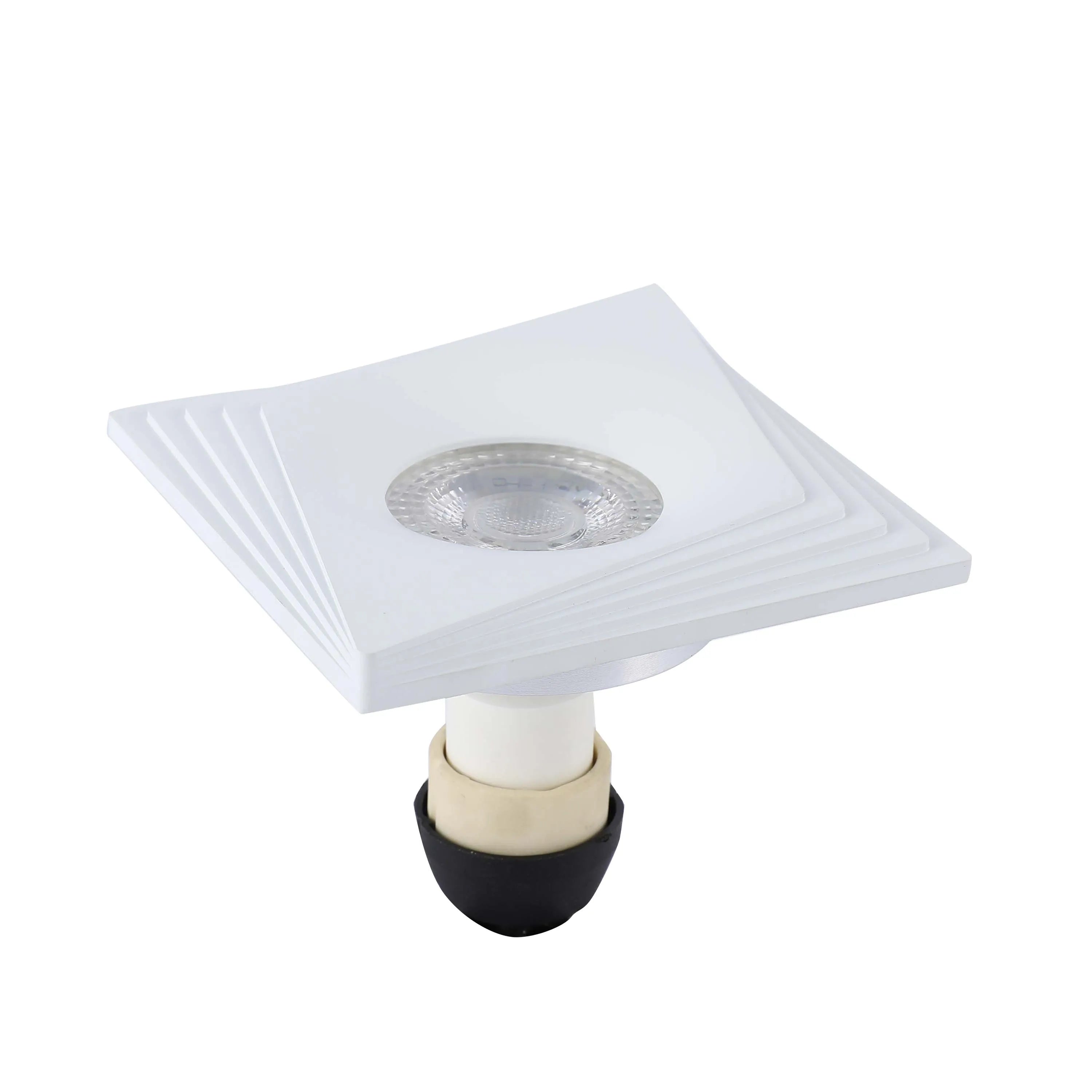 Downlight cuadrado empotrado GU10 - 94 mm, regulable, marco de aluminio