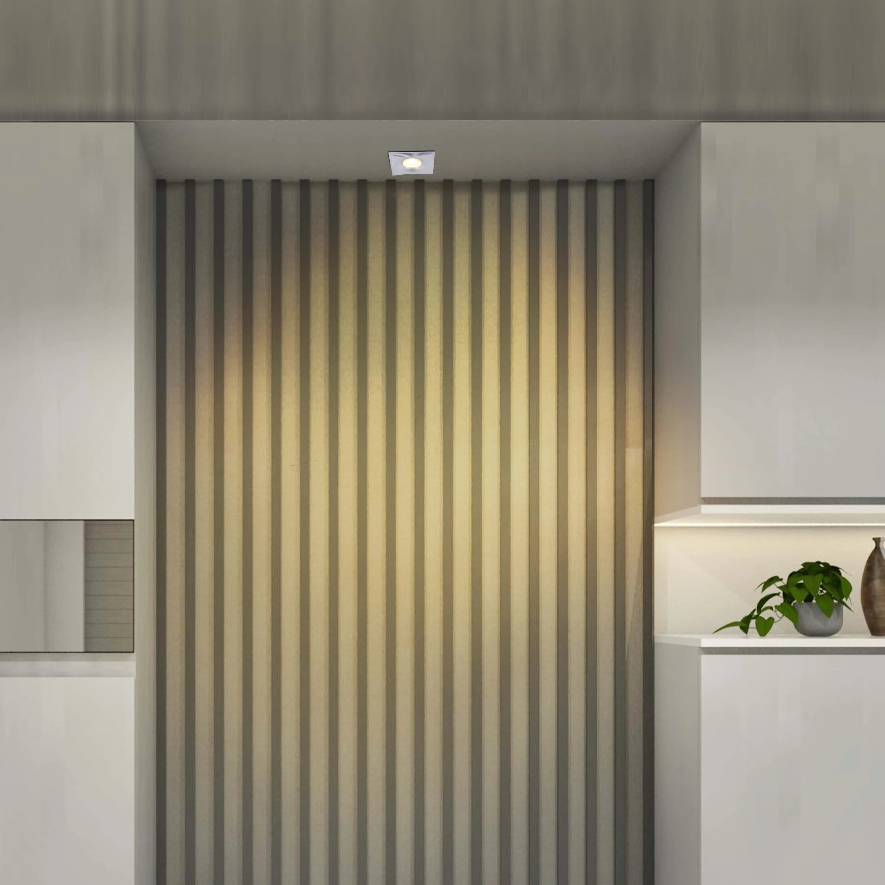 Downlight cuadrado empotrado GU10 - 94 mm, regulable, marco de aluminio