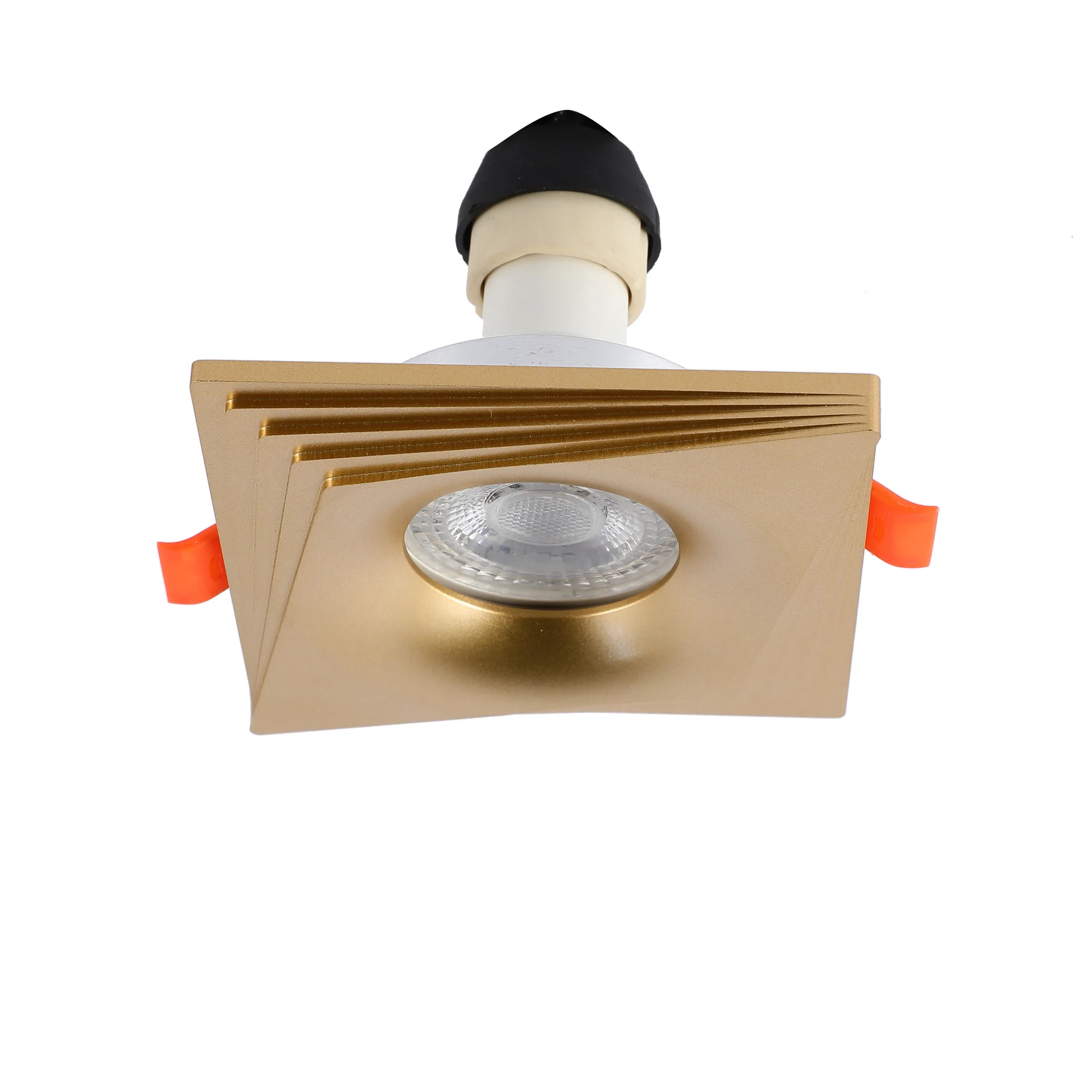 Downlight cuadrado empotrado GU10 - 94 mm, regulable, marco de aluminio