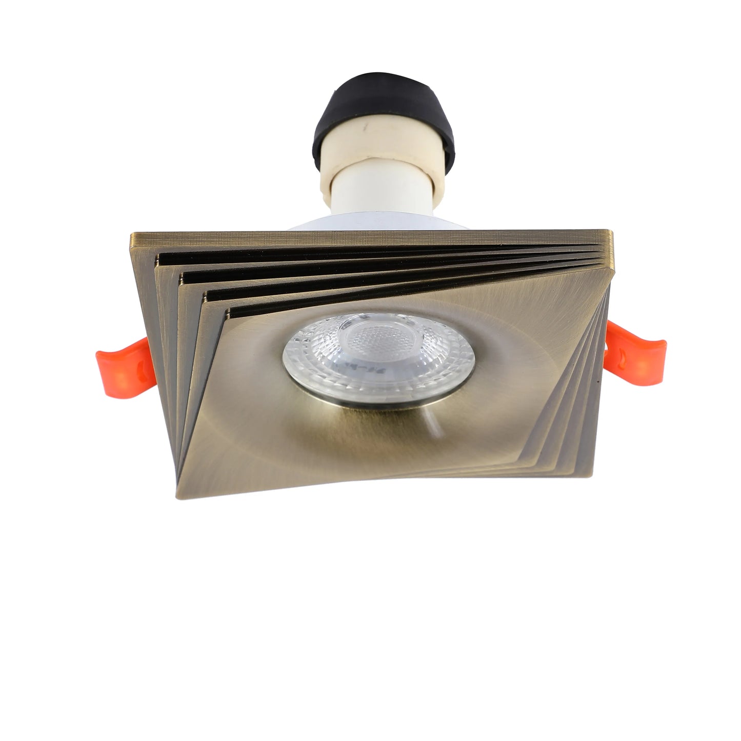 Downlight cuadrado empotrado GU10 - 94 mm, regulable, marco de aluminio