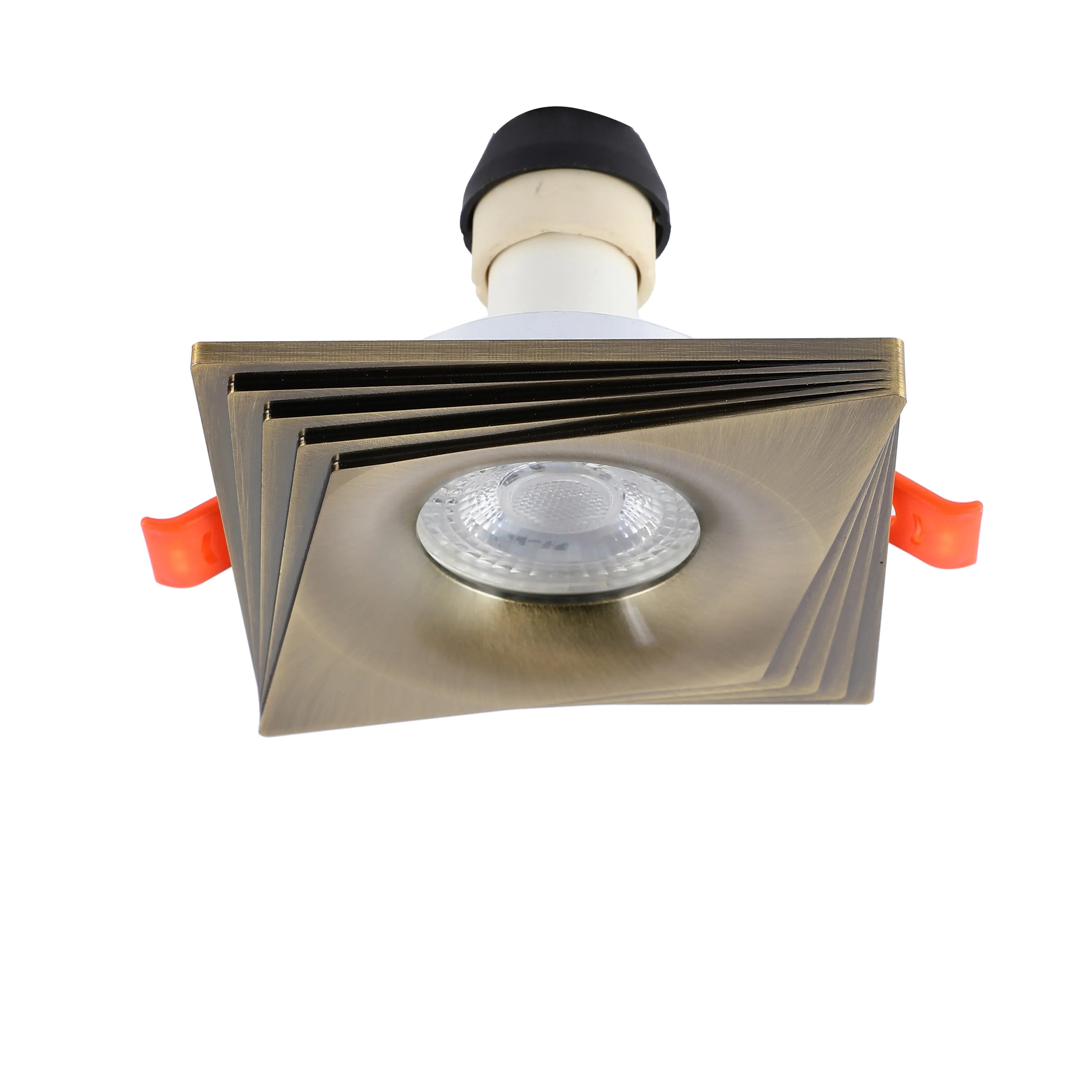 Downlight cuadrado empotrado GU10 - 94 mm, regulable, marco de aluminio