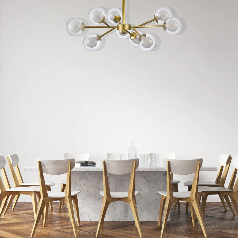 Living room kitchen bedroom use of Modern Gold Ceiling Light with Double-Layered Globes | TEKLED 158-19708