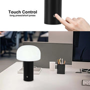 Lámpara de Mesa Negro LED Recargable Moderna en Forma de Hongo