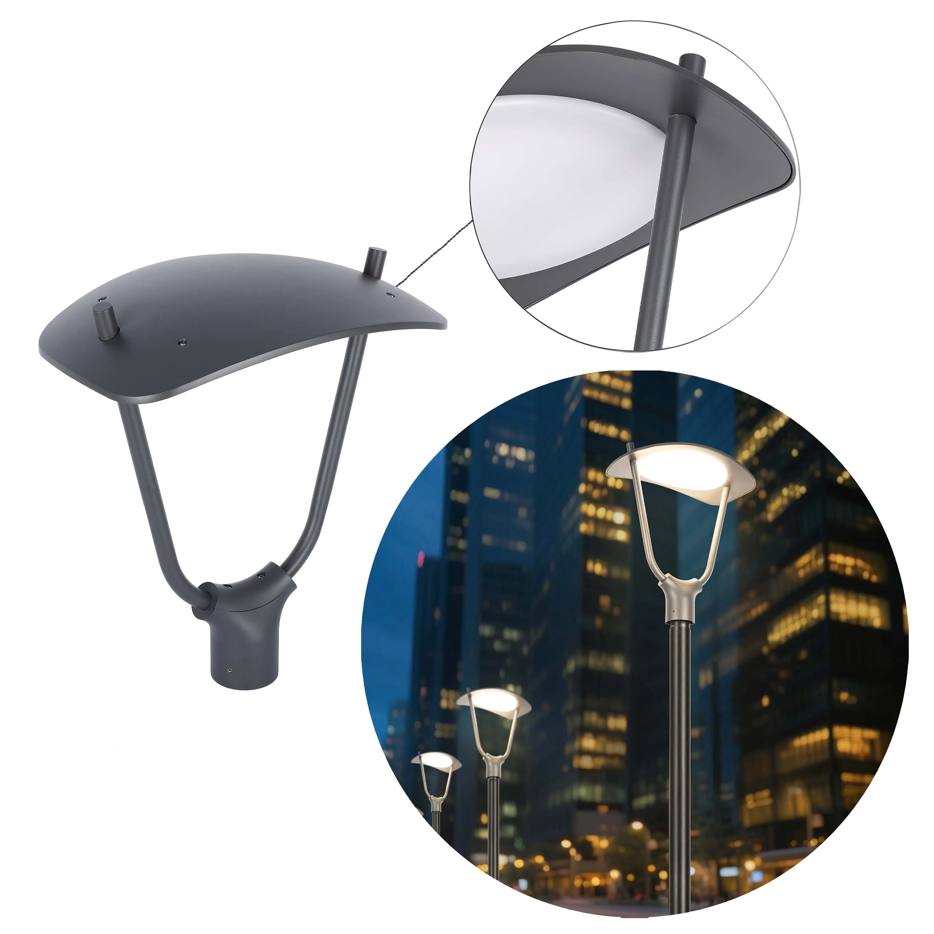 Luminaria moderna para poste exterior - 40W - IP65 - Luz blanca fría