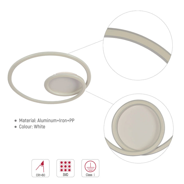 Lámpara de Techo LED en Espiral Moderna, CCT, 40W
