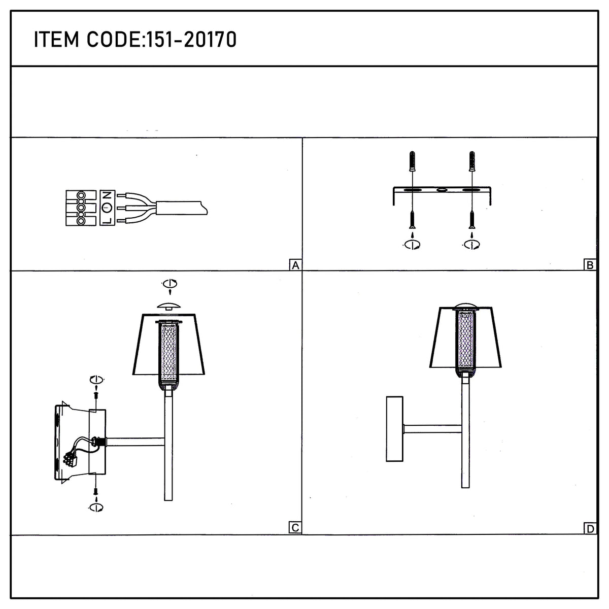Lámpara LED Aplique de pared decorativo, J wattsB0344-1A Burgundy 3 watts 3000K