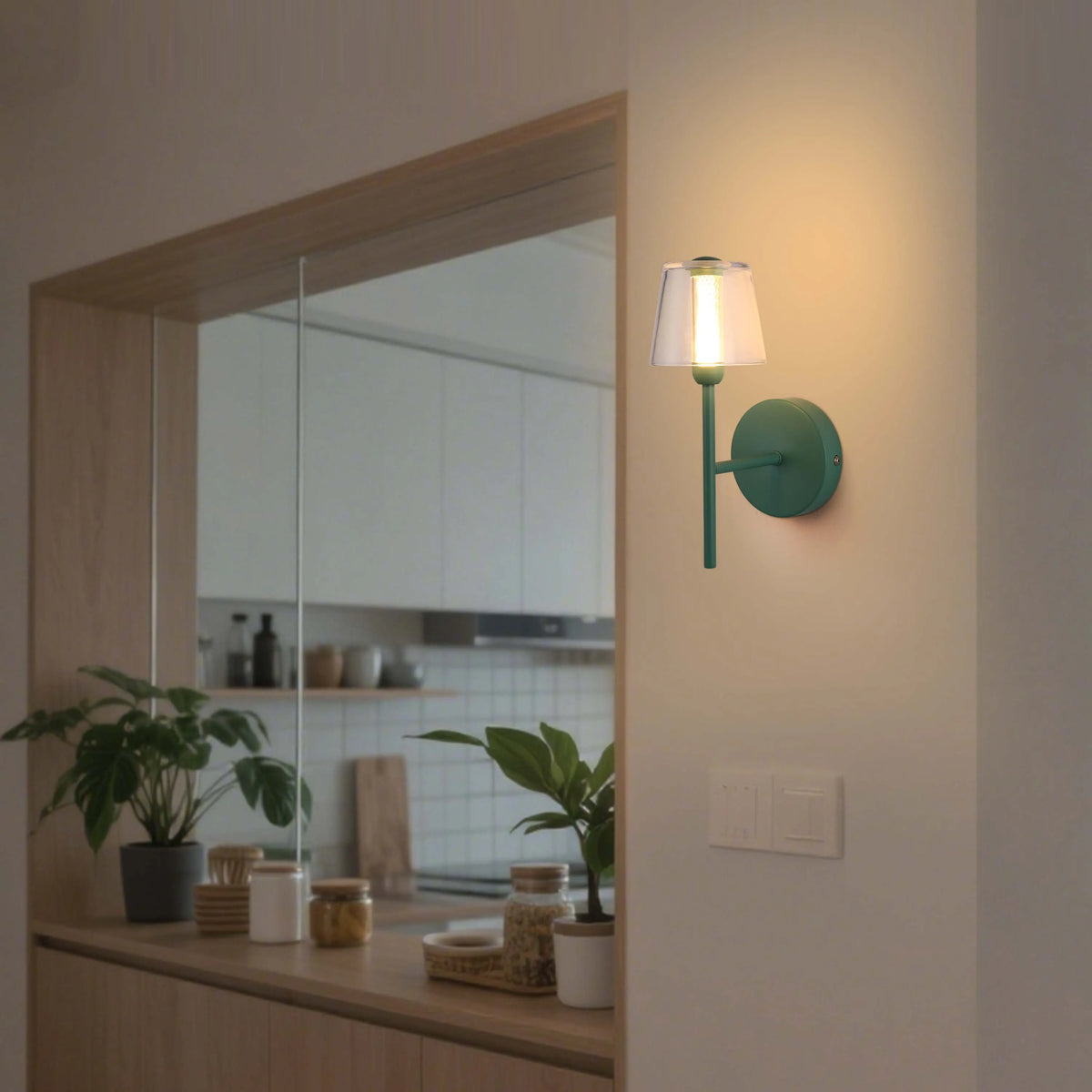 Lámpara LED Aplique de pared decorativo, J wattsB0344-1A Green 3 watts 3000K