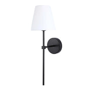 Lámpara de pared moderna con pantalla de tela blanca – Base E27, 540 mm de altura, regulable