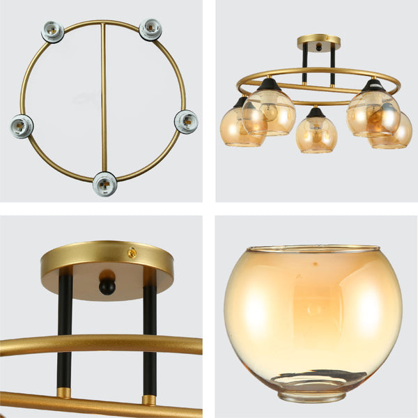 Details of Orbit Harmony Black & Gold Ceiling Light | TEKLED 159-179988