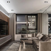 El elegante accesorio de downlight GU10 mejora la decoración de la cocina moderna, proporcionando iluminación focalizada en un ambiente minimalista y elegante.143-03998