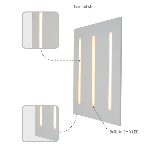 Panel LED de 40W, ideal para oficinas modernas, ofreciendo luz regulable en tres temperaturas Kelvin para un ambiente versátil y cómodo.