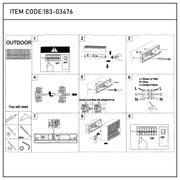 Lámpara de pared rectangular para exterior con protección IP65