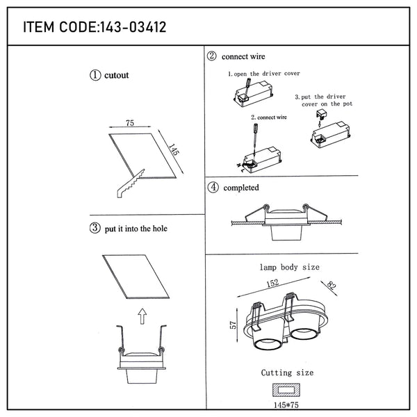 Manual de usuario para el Downlight de LED Empotrado con Gimbal Ajustable Sentinel-143-03412