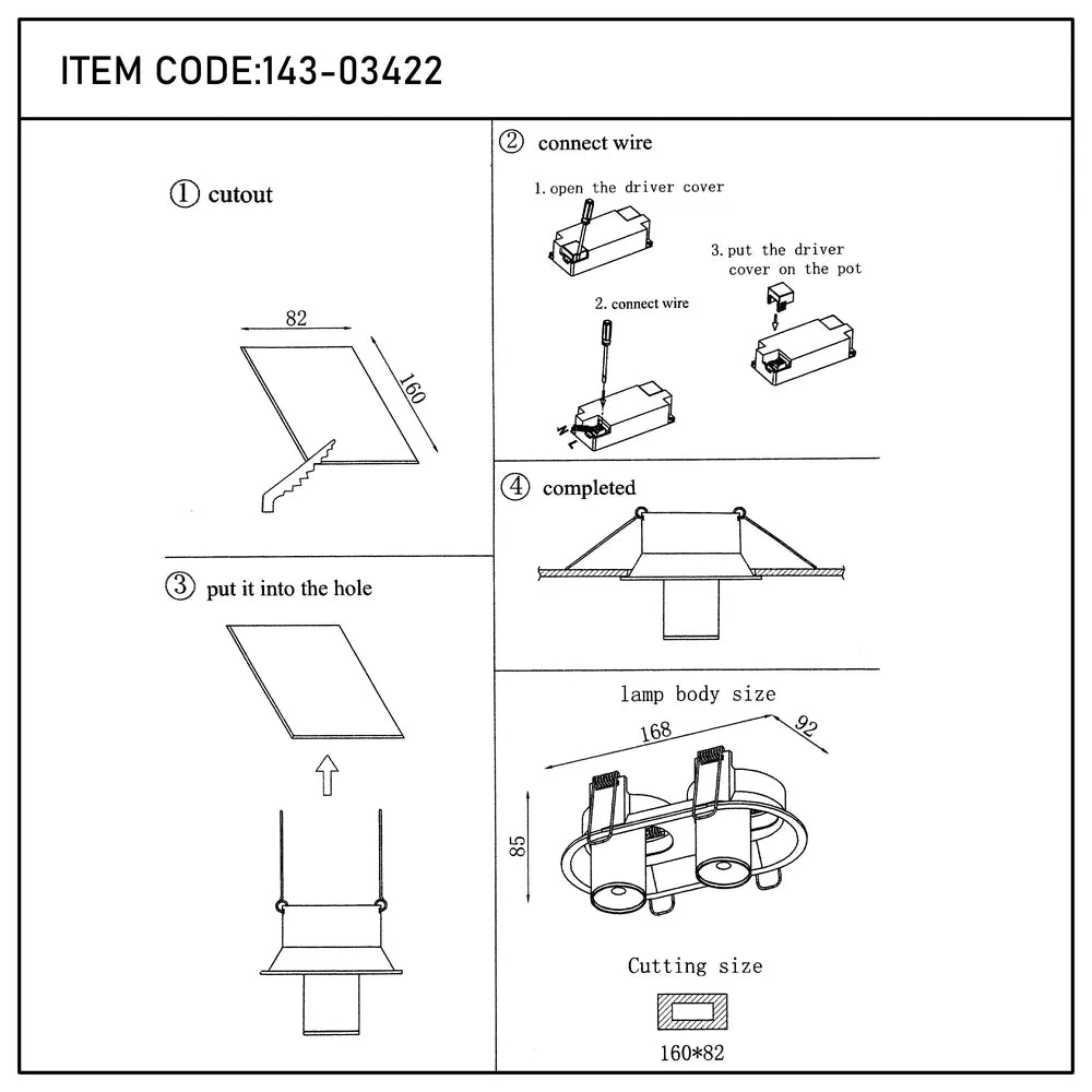 Manual de usuario para el Downlight LED Empotrable con Gimbal Ajustable Compacto Sentinel-143-03422
