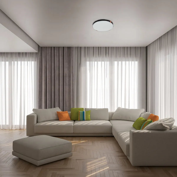 LED Flush Ceiling Light TEKLED Sparkling LED Flush Ceiling Light Black D500 6000K/4000K/3000K 42Wx2(TEKLED)--165-16032