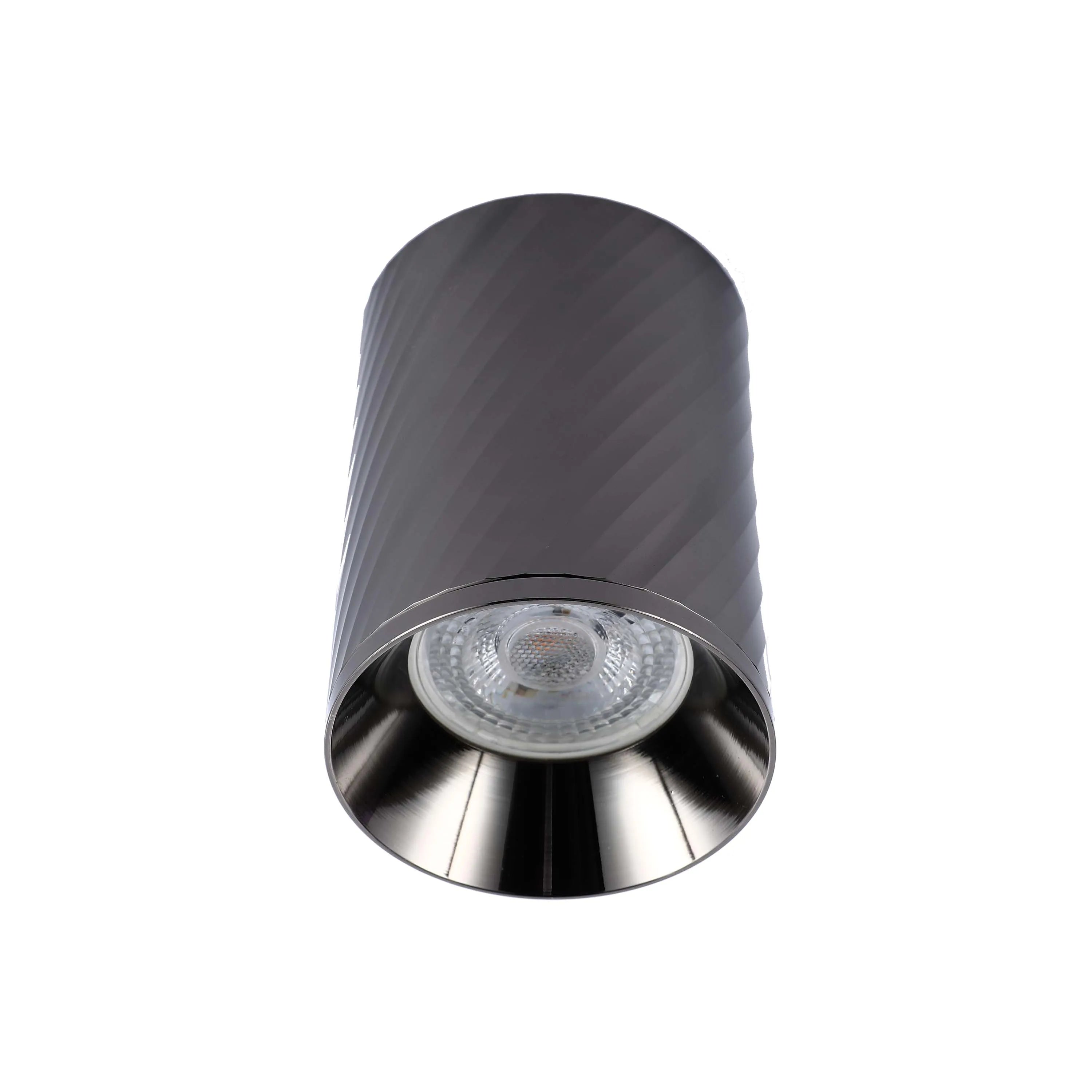 Downlight empotrado con textura en espiral - GU10, regulable, aluminio