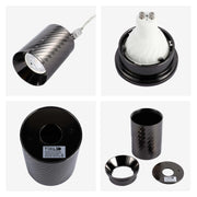 Downlight empotrado con textura en espiral - GU10, regulable, aluminio