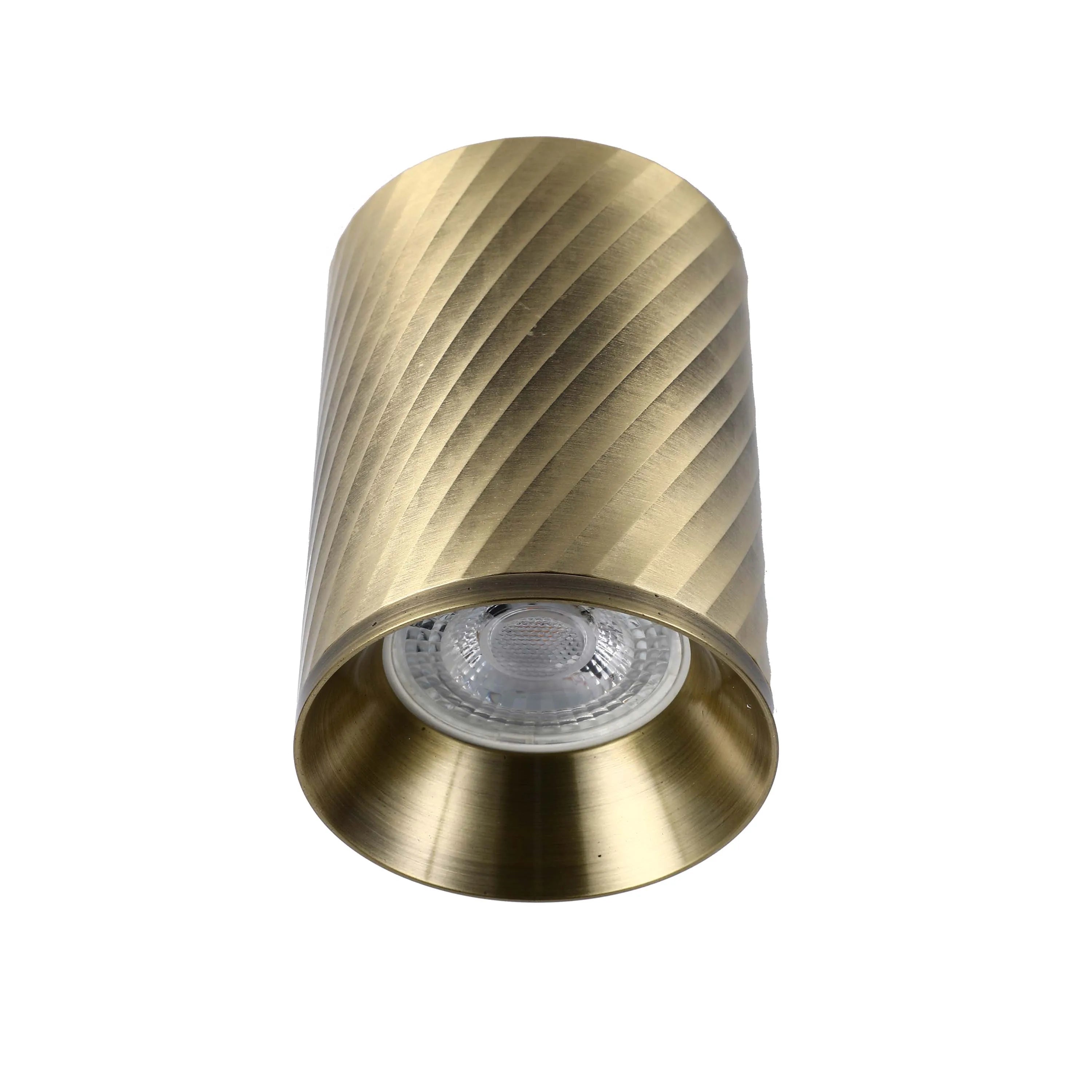 Downlight empotrado con textura en espiral - GU10, regulable, aluminio