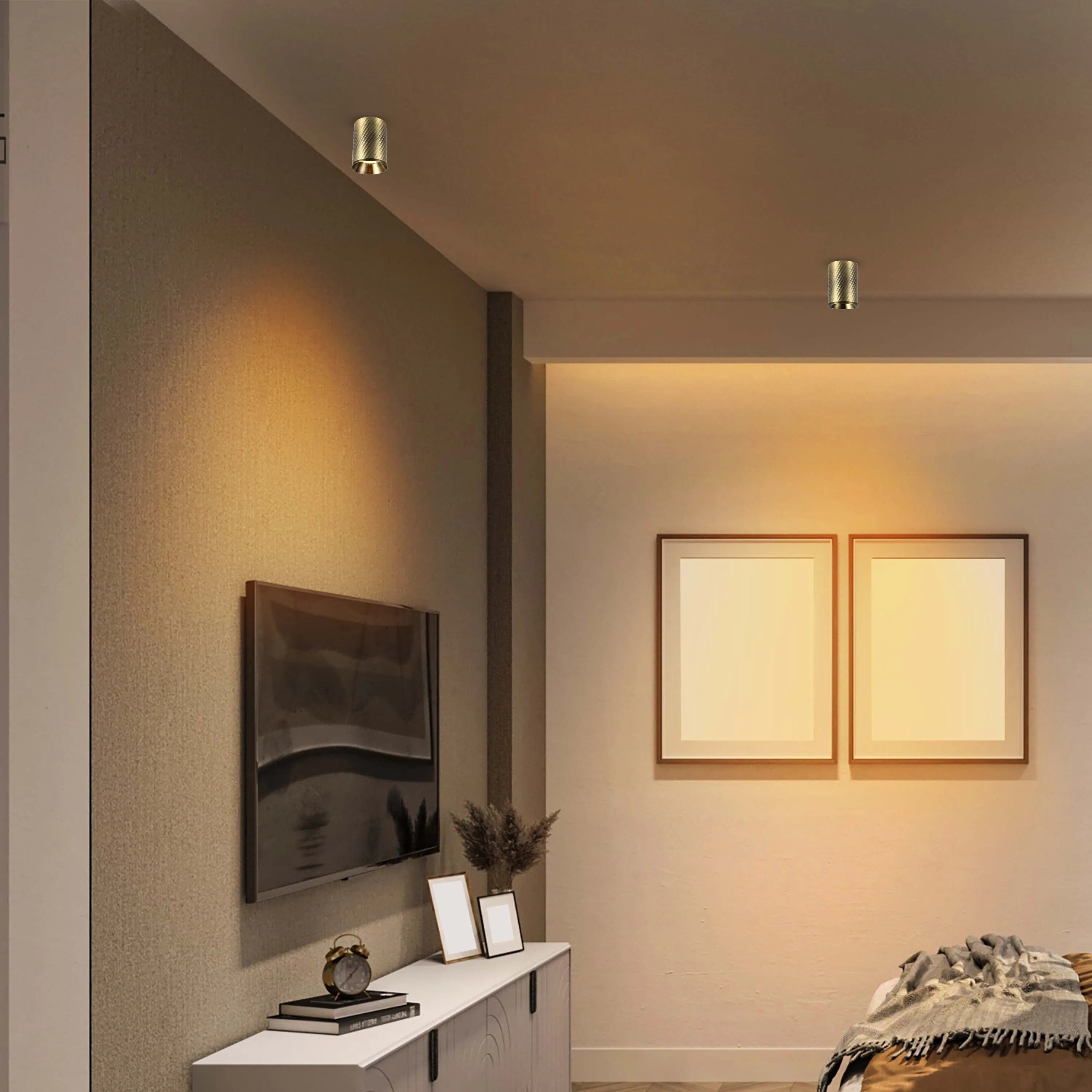 Downlight empotrado con textura en espiral - GU10, regulable, aluminio