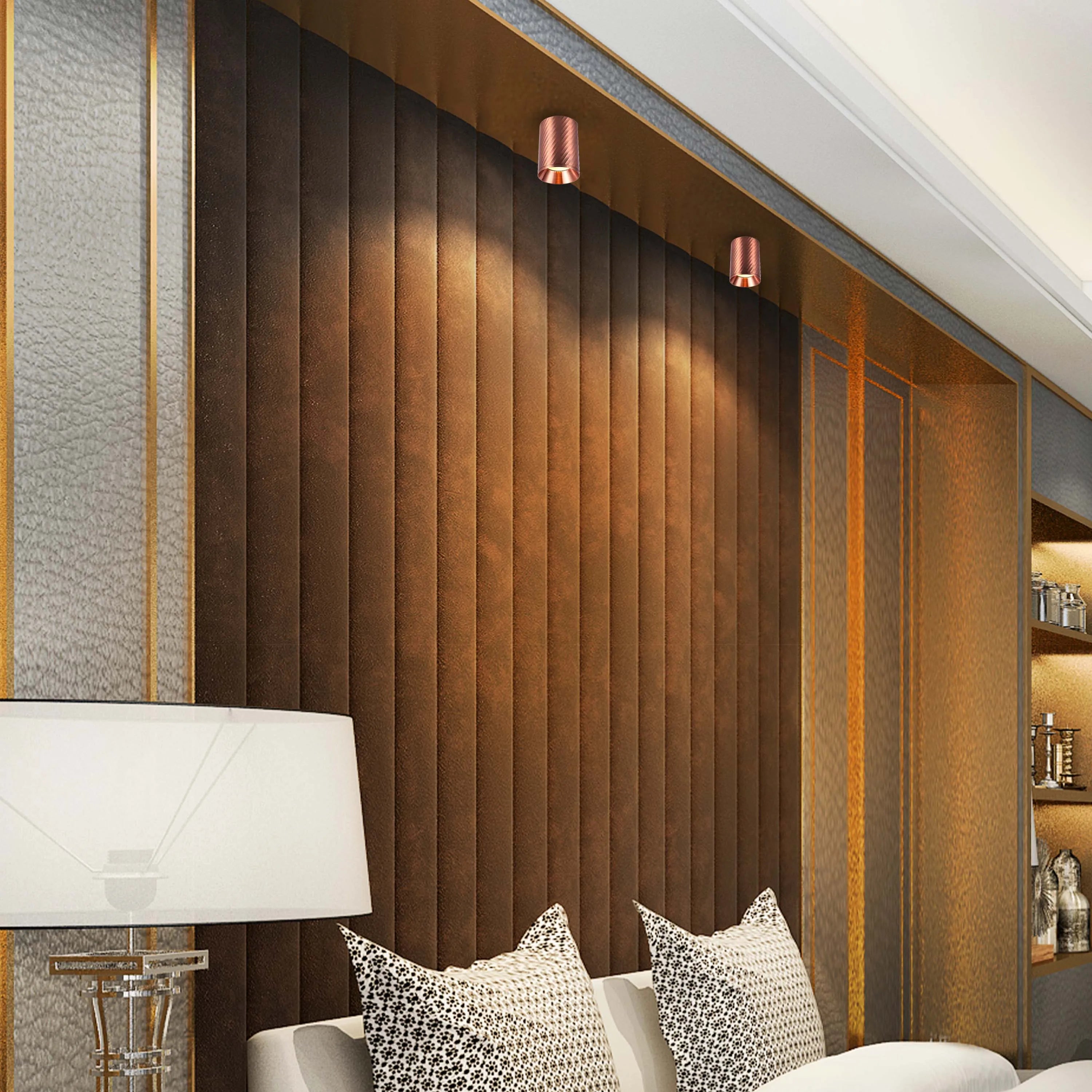 Downlight empotrado con textura en espiral - GU10, regulable, aluminio