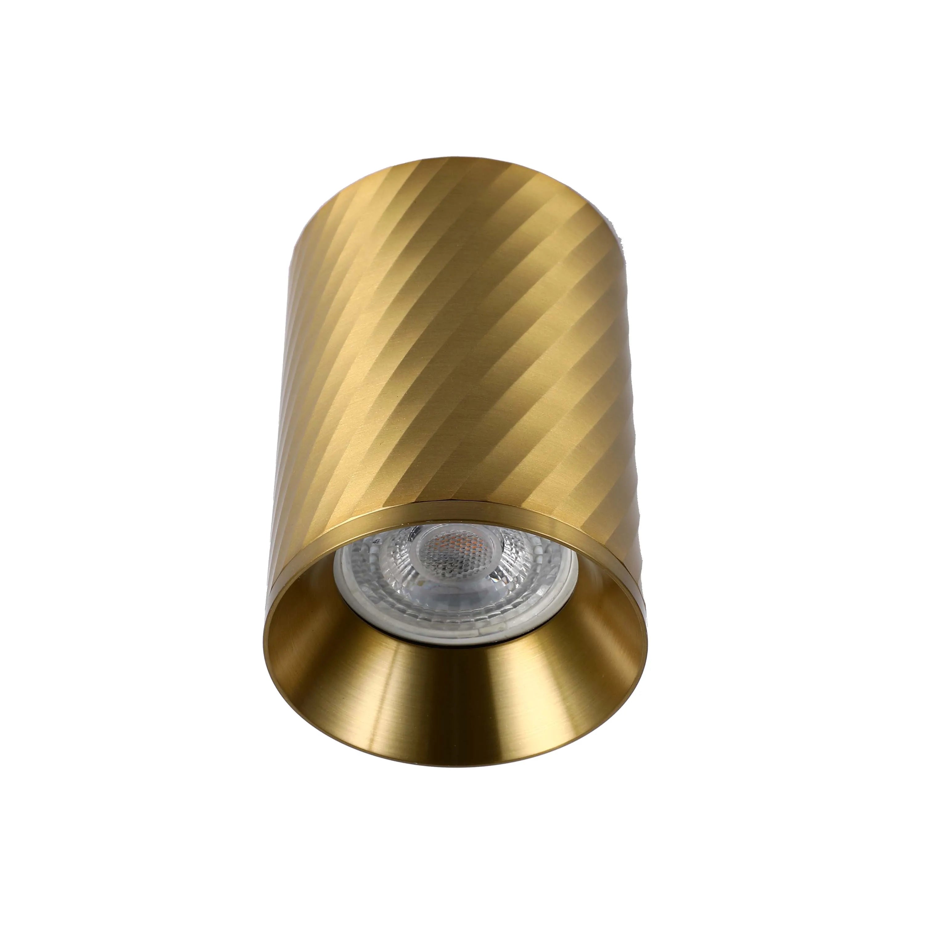 Downlight empotrado con textura en espiral - GU10, regulable, aluminio