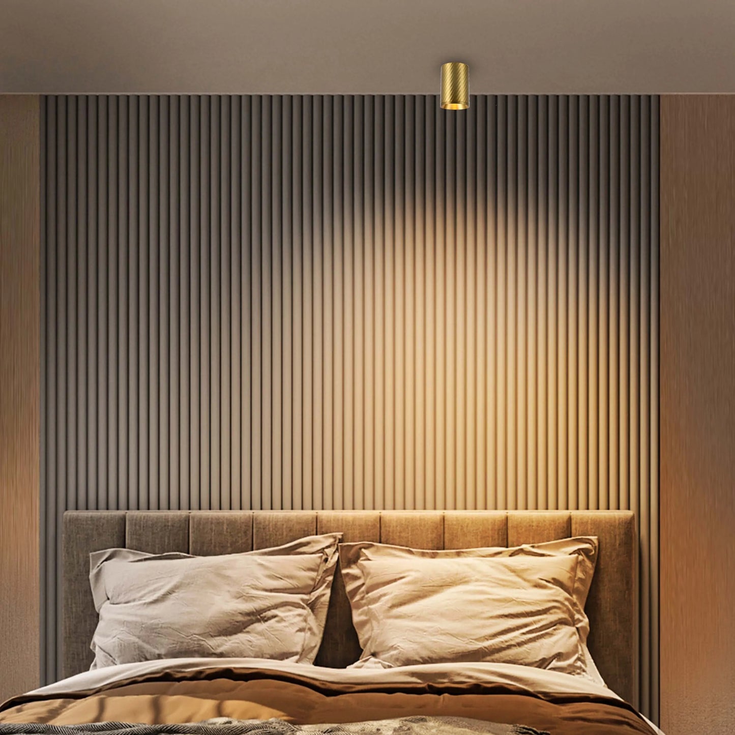 Downlight empotrado con textura en espiral - GU10, regulable, aluminio